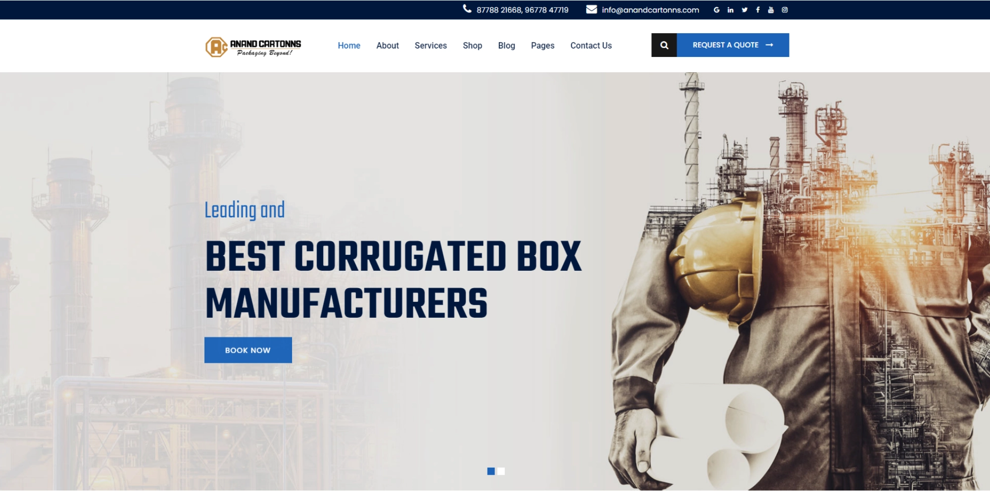 Anand Cartonns Website Home Page