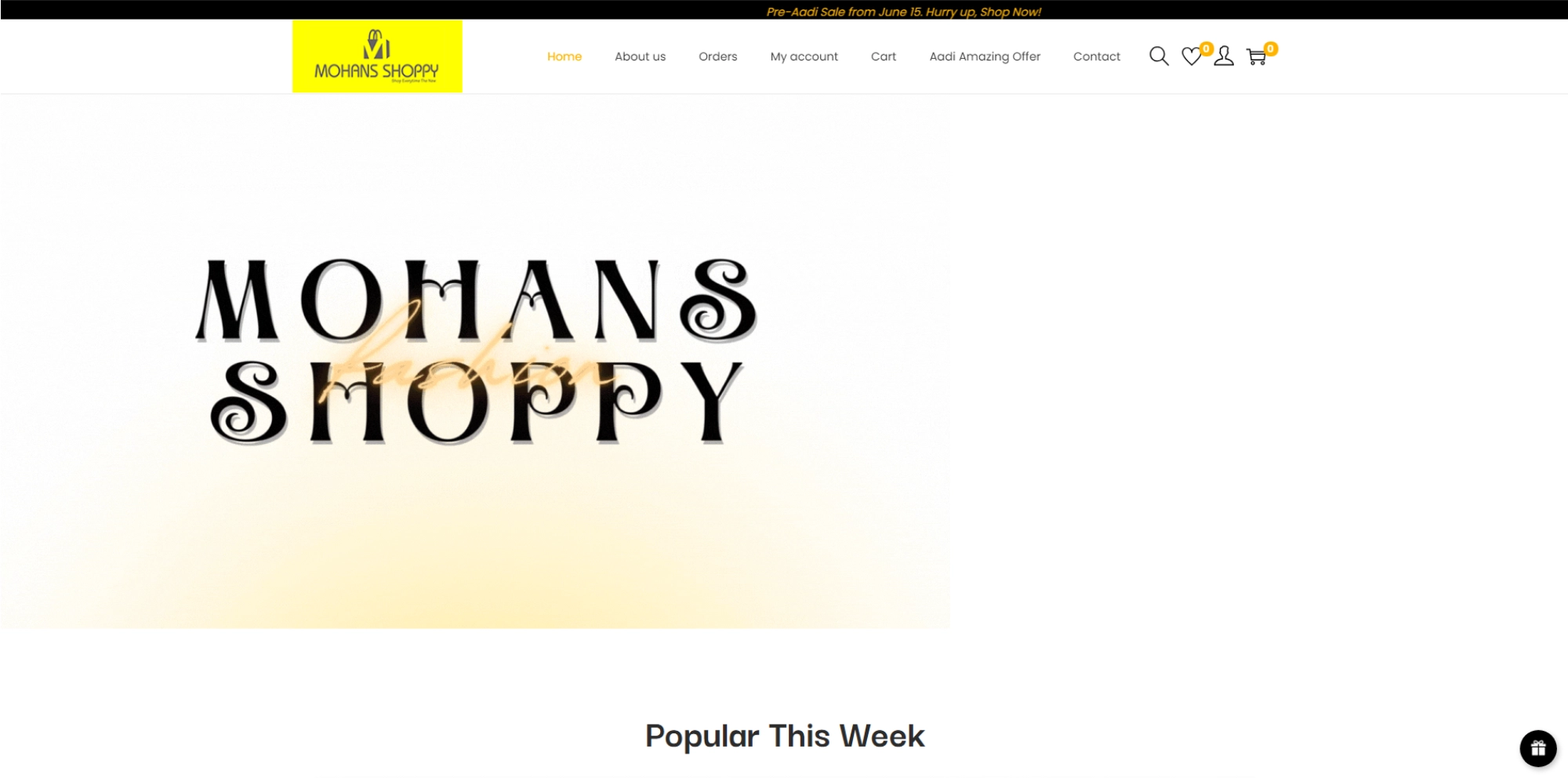 Mohans Shoppy Ecommerce Website Home Page
