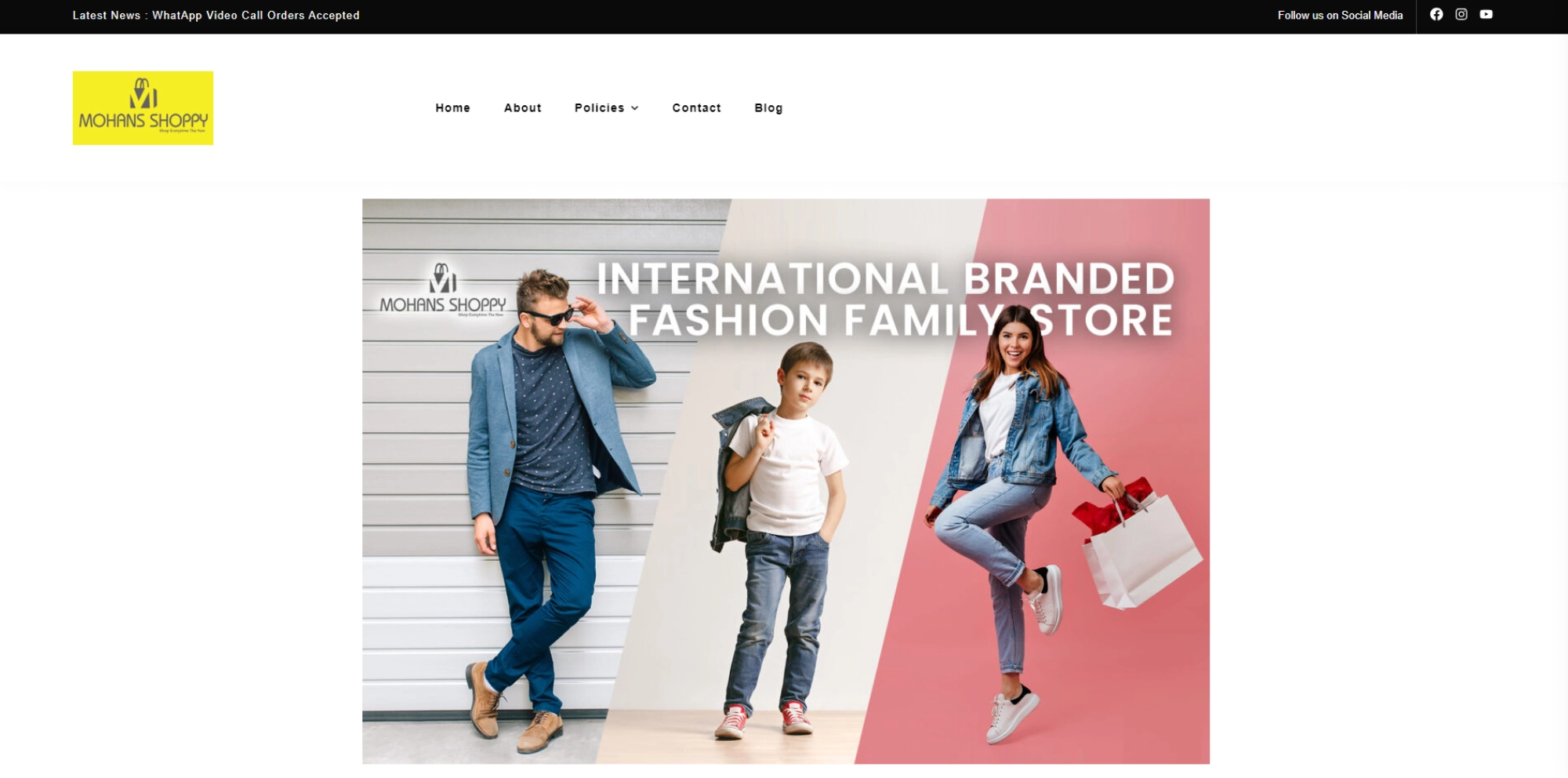 Mohans Shoppy Website Home Page