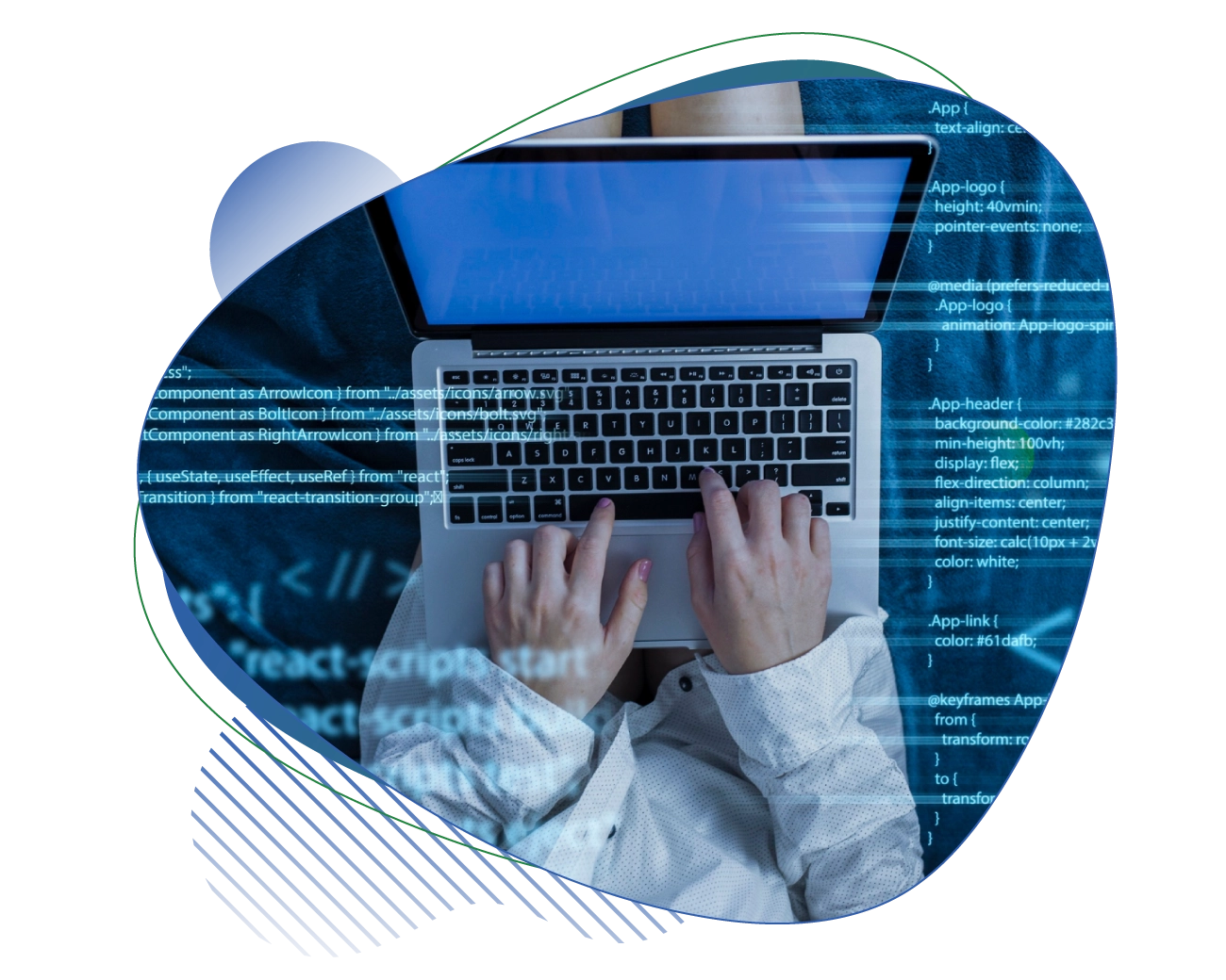 Programmer writing Coding in Laptop
