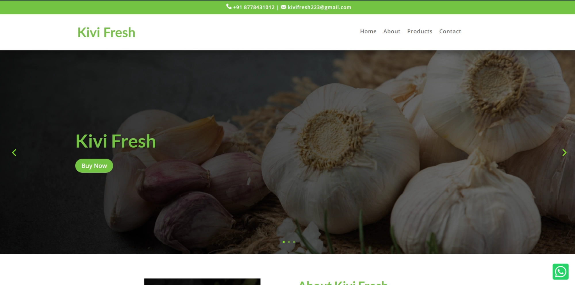 Kivi Fresh Landing Page