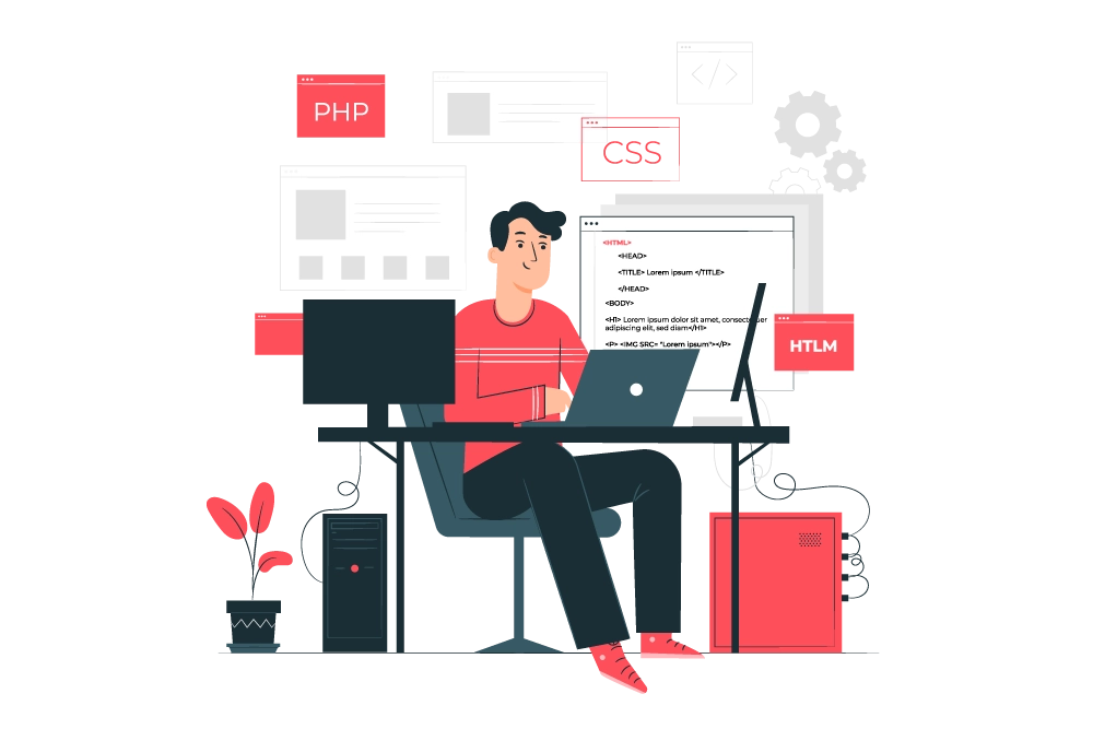 Developer working on Desk