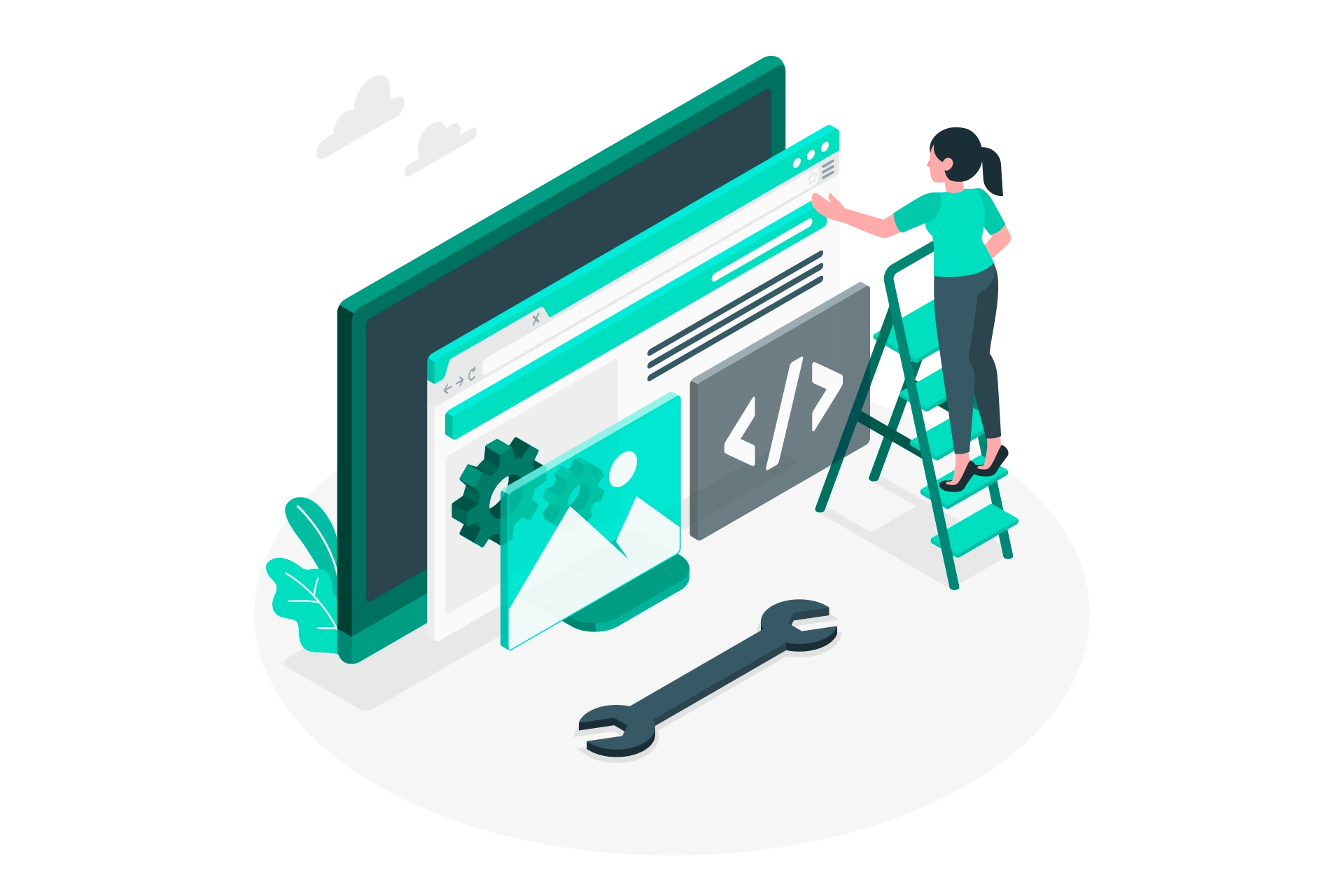 Single Page Website Development Illustration