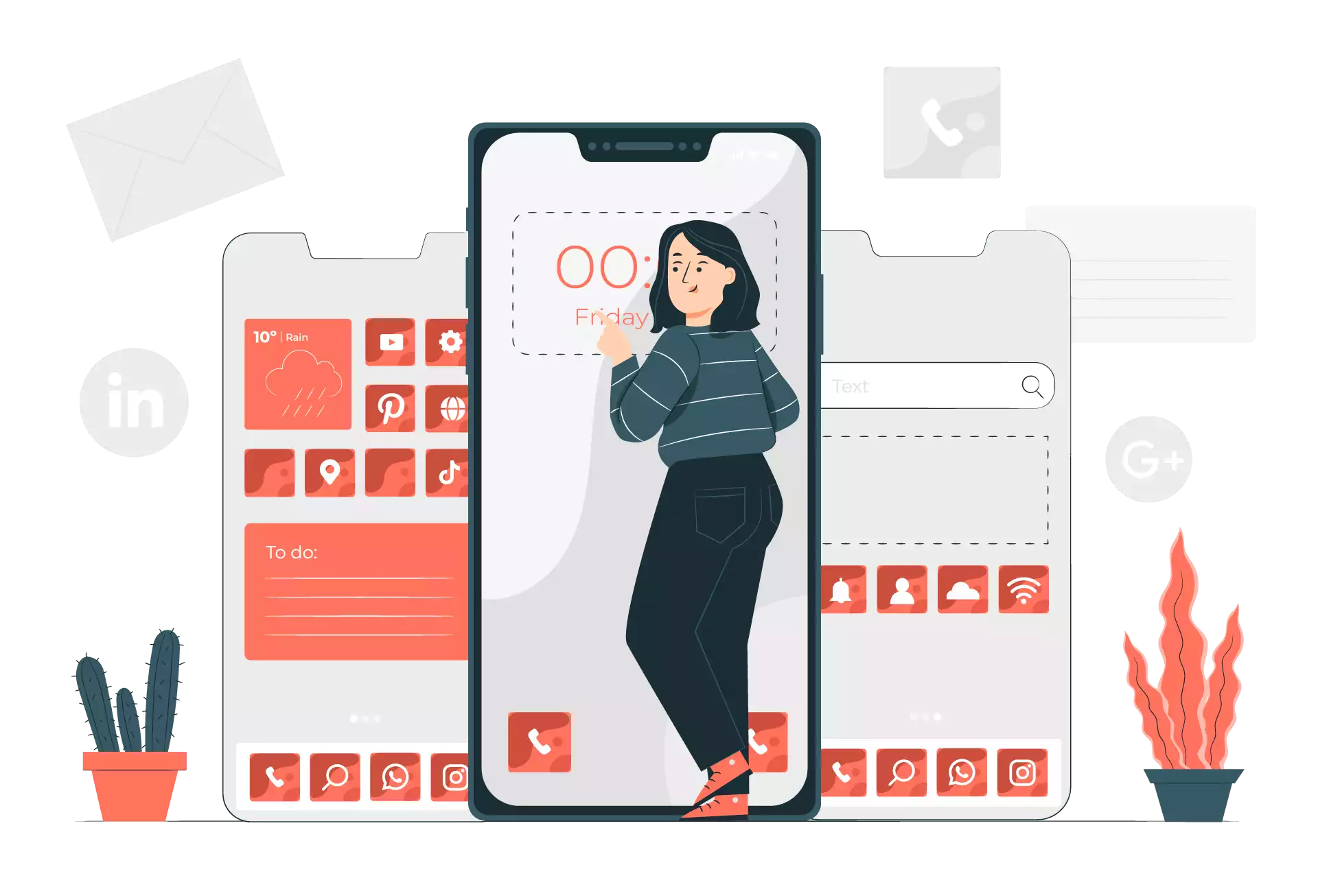 Mobile Screen Using Illustration