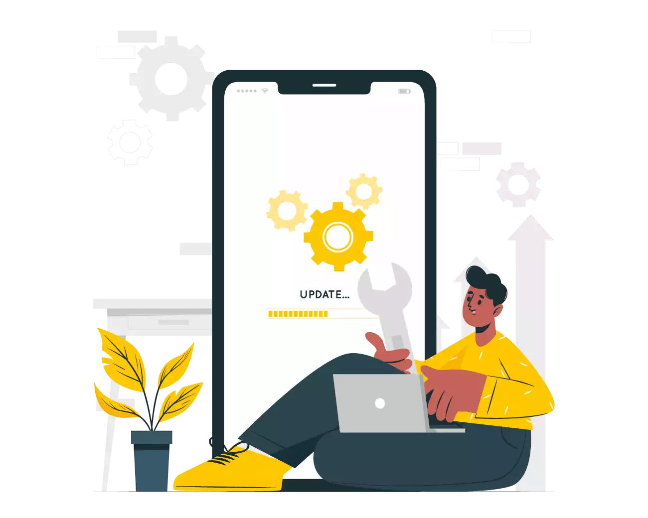 Mobile App Updating Illustration