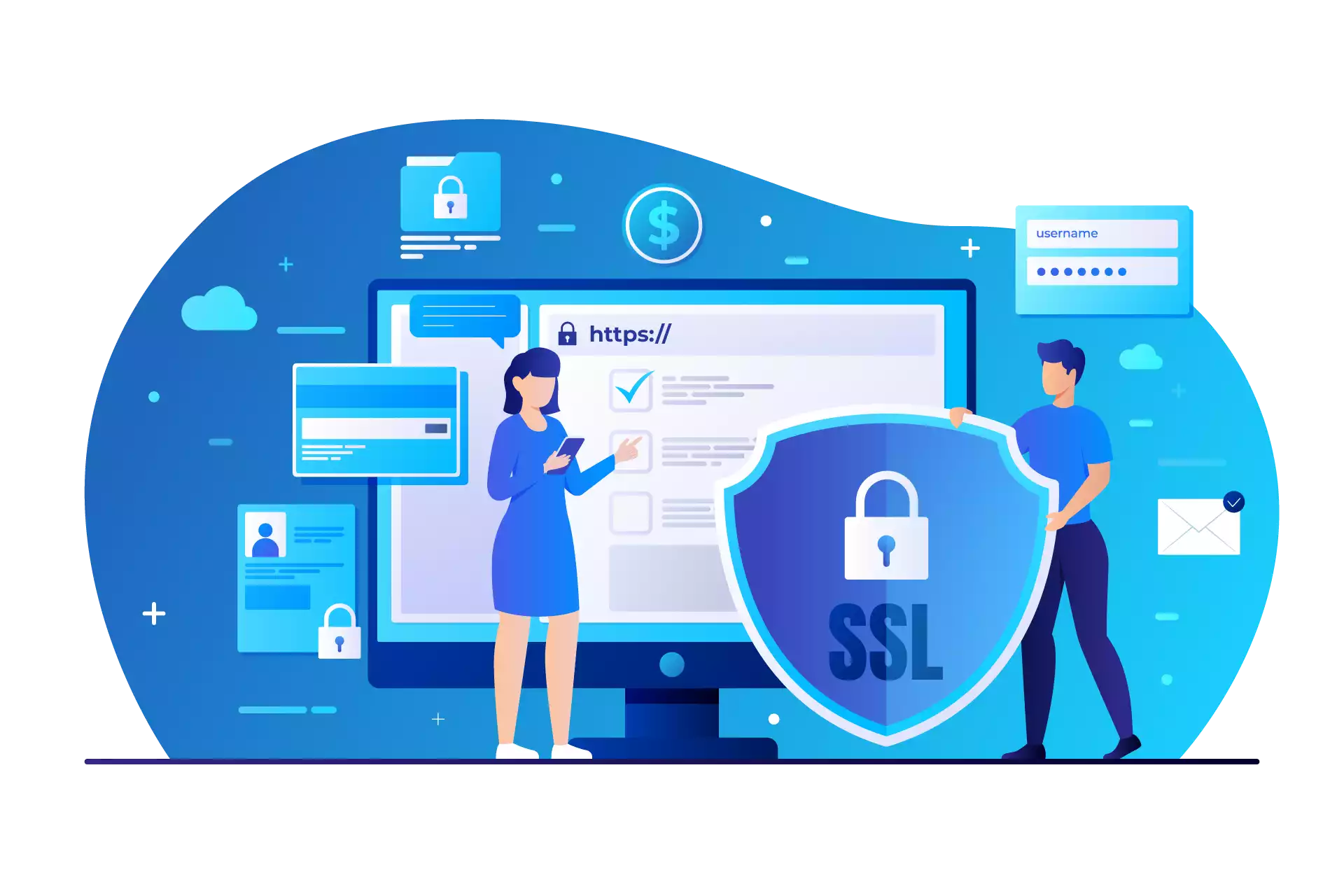 Website SSL concept Illustration