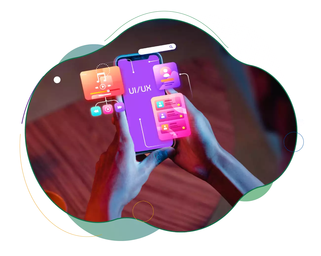 Images with UI UX elements