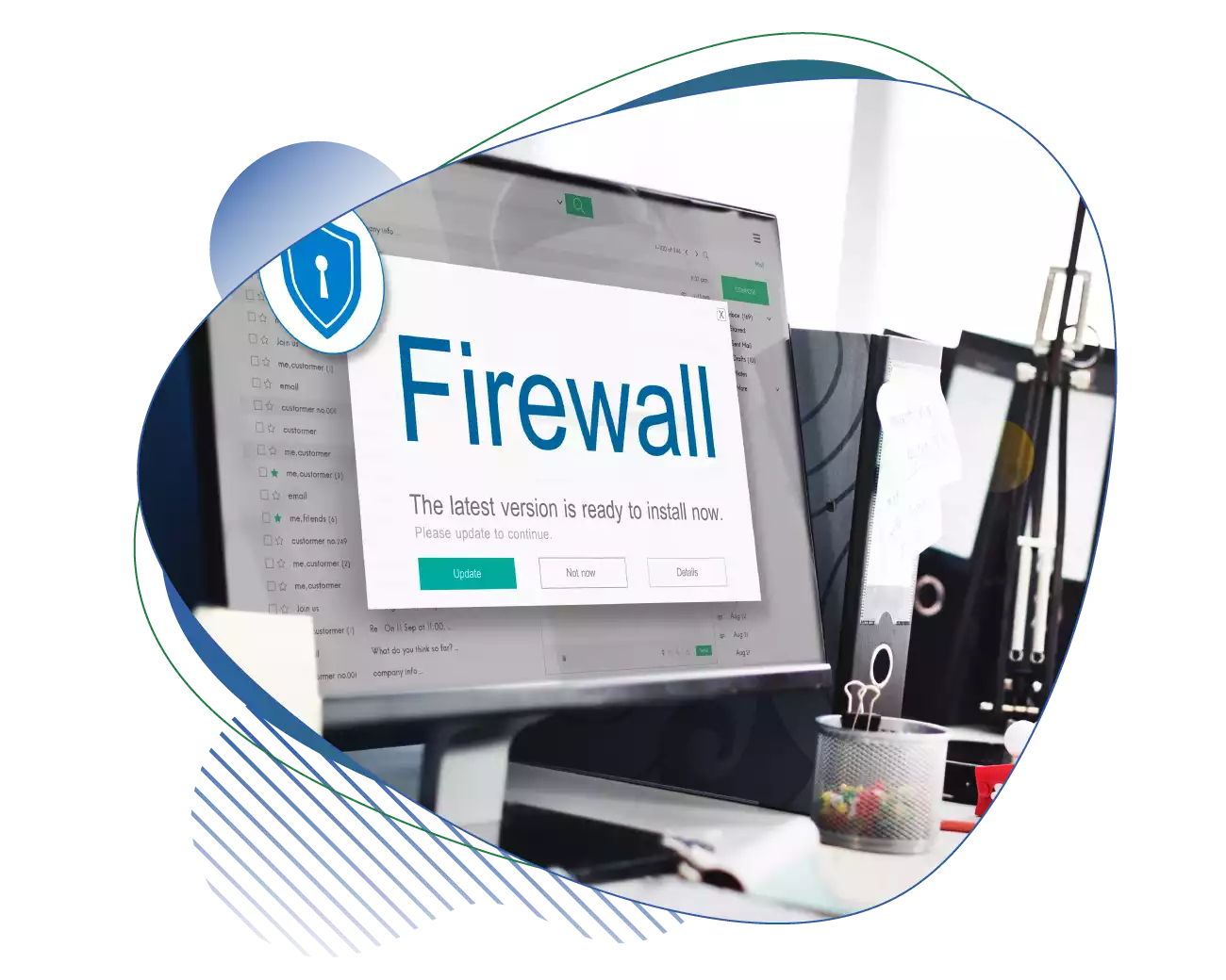 Monitor shows Firewall Installation window